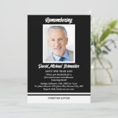 命日の写真を白黒招待状 招待状 (スタンド正面)