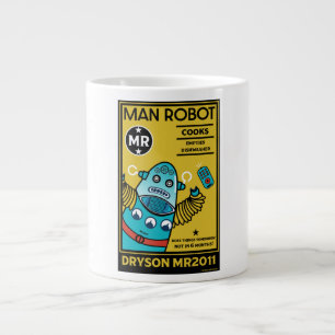 命日の男女ロボット贈り物 ジャンボコーヒーマグカップ