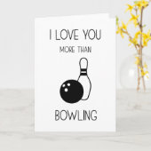 命日より愛してるボーリングおもしろい カード (黄色い花)