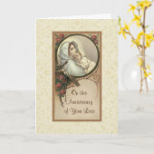 命日死亡記念賛美ヴァージン カード (黄色い花)