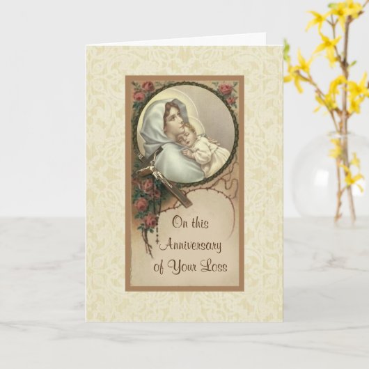 命日死亡記念賛美ヴァージン カード (黄色い花)