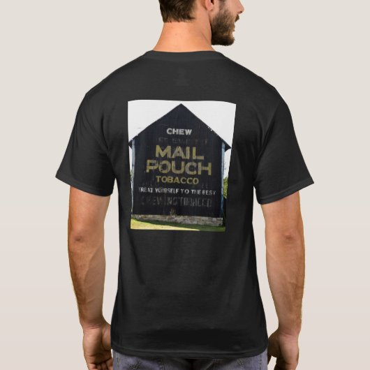 咀嚼郵便袋のタバコの旧式な写真の終わり Tシャツ (裏面)