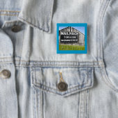 咀嚼郵便袋のタバコ、古い納屋 缶バッジ (インサイチュ)