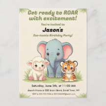 咆哮動物園生日明信片