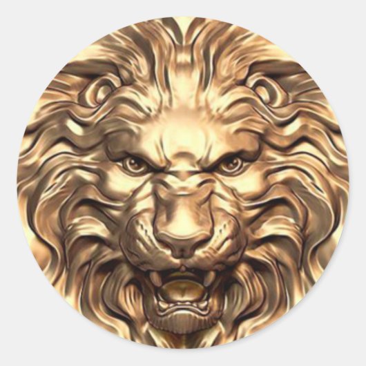 咆哮的金獅子頭 ラウンドシール (正面)