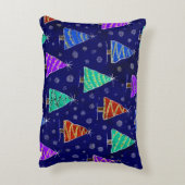 和のスタイルの描クリスマスの森 アクセントクッション (裏面(縦))