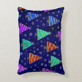 和のスタイルの描クリスマスの森 アクセントクッション (正面(垂直))