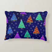 和のスタイルの描クリスマスの森 アクセントクッション (裏面)