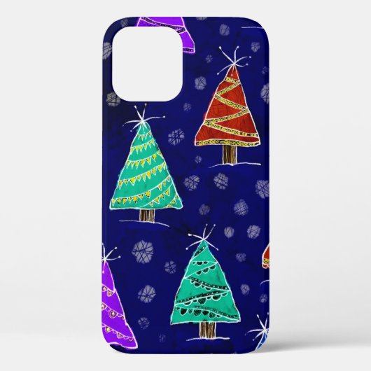 和のスタイルの描クリスマスの森 Case-Mate iPhoneケース (裏面)