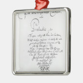 和らげられる井戸の手書きのTitlepage メタルオーナメント (左)