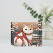 和寺入りのかわいい猫猫好き ポストカード (スタンド正面)