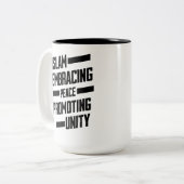 和平を受け入れ団結を促すイスラーム ツートーンマグカップ (正面左)