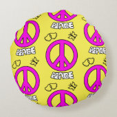 和平サインのパターン ラウンドクッション (裏面)