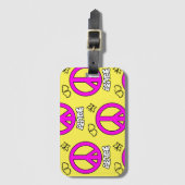 和平サインのパターン ラゲッジタグ (正面縦)
