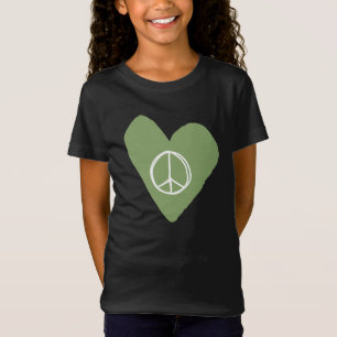和平サインハート Tシャツ