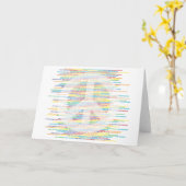 和平サイン来 – 白色 カード (黄色い花)