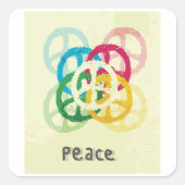 和平サイン スクエアシール (正面)