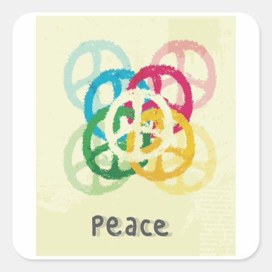 和平サイン スクエアシール (正面)