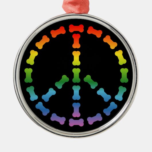 和平サイン メタルオーナメント (正面)