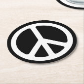 和平サイン ラウンドペーパーコースター (アングル)