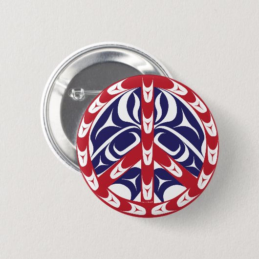 和平サイン 缶バッジ (正面&裏面)