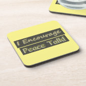 「和平交渉を奨励する！」 かわいいデザイン。買今 コースター (左側)