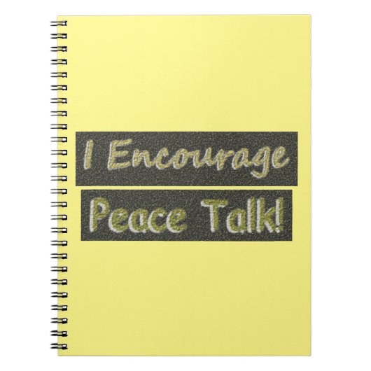 「和平交渉を奨励する！」 かわいいデザイン。買今 ノートブック (正面)