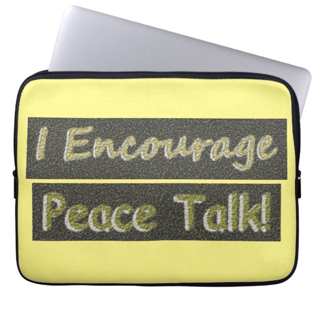 「和平交渉を奨励する！」 かわいいデザイン。買今 ラップトップスリーブ (正面)