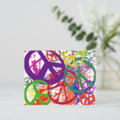 和平標識コラージュ ポストカード (スタンド正面)