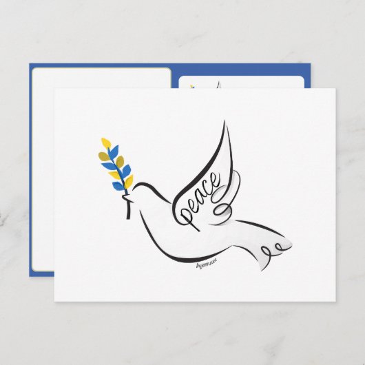 和平発表の鳩と日付の保存 案内ポストカード (正面/裏面)