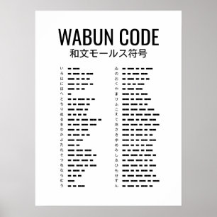 和文モールス符号(Wabun Code) 日本語モールス符号 ポスター