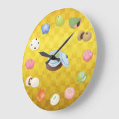 和日本の菓子 ラージ壁時計 (傾斜)