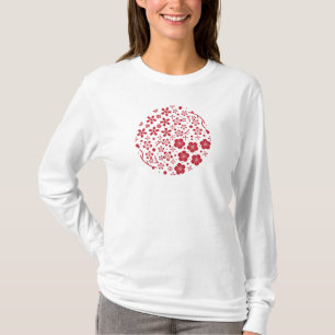 和柄ロングTシャツ-桜・梅・華丸 Tシャツ