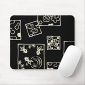【和柄四角枠(牡蠣色)】Japanese pattern in Square(white) マウスパッド (マウス)