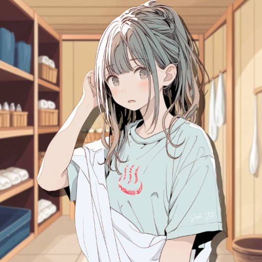 和柄銭湯マークTシャツ｜Nihon SENTO T-Shirt 寿司娘 GenerativeAI Tシャツ