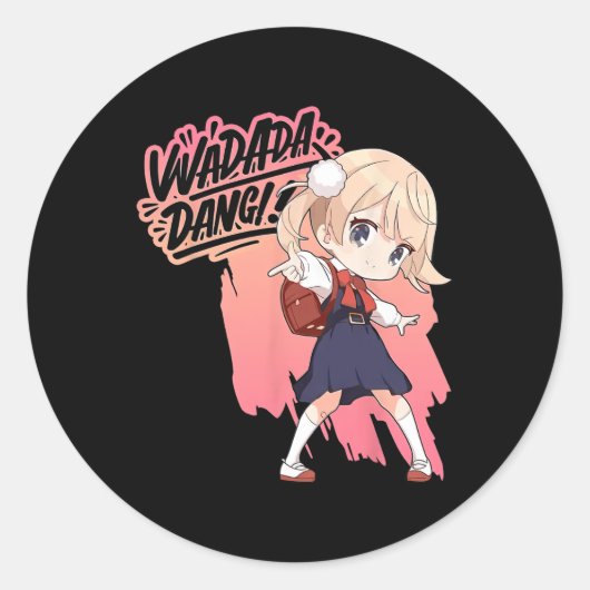 和田田ダン時雨Uiロリダンス踊りアニメギ ラウンドシール (正面)