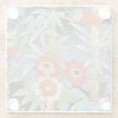 和紙エレガント日本の折り竹の花 ガラスコースター (裏面)