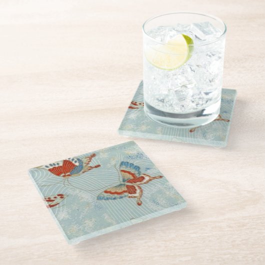 和紙エレガント日本の折り蝶 ガラスコースター (アングル)
