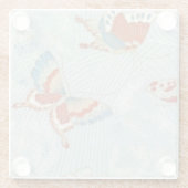 和紙エレガント日本の折り蝶 ガラスコースター (裏面)