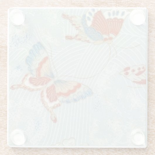 和紙エレガント日本の折り蝶 ガラスコースター (裏面)