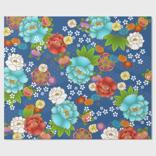 和紙文様の日本パターン（の模様が）ある紙 ラッピングペーパー (フラット)