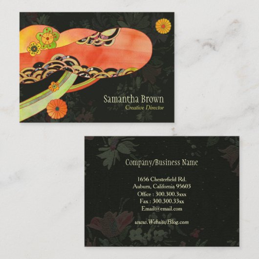 和紙日本ののパタユニークーン 名刺 (正面/裏面)