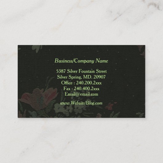 和紙日本のインテリアデザイナー 名刺 (裏面)