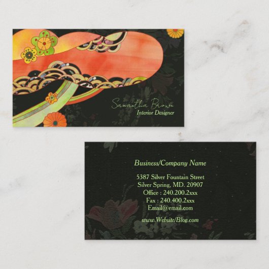 和紙日本のインテリアデザイナー 名刺 (正面/裏面)