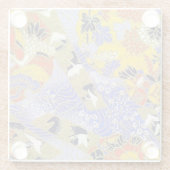 和紙日本の折り鶴 ガラスコースター (裏面)