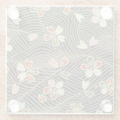 和紙日本の折エレガントり紙さくらんぼが咲く ガラスコースター (裏面)