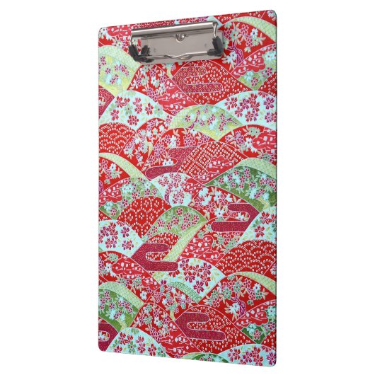 和紙日本の赤フローラ折り紙友禅クリップボード クリップボード (左)