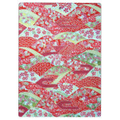 和紙日本の赤フローラ折り紙友禅クリップボード クリップボード (裏面)