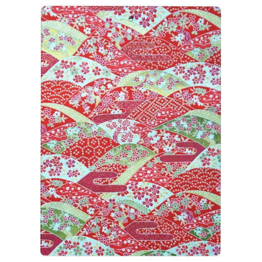 和紙日本の赤フローラ折り紙友禅クリップボード クリップボード (裏面)