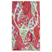 和紙日本の赤フローラ折り紙友禅抱き枕 スモールペーパーバッグ (裏面)